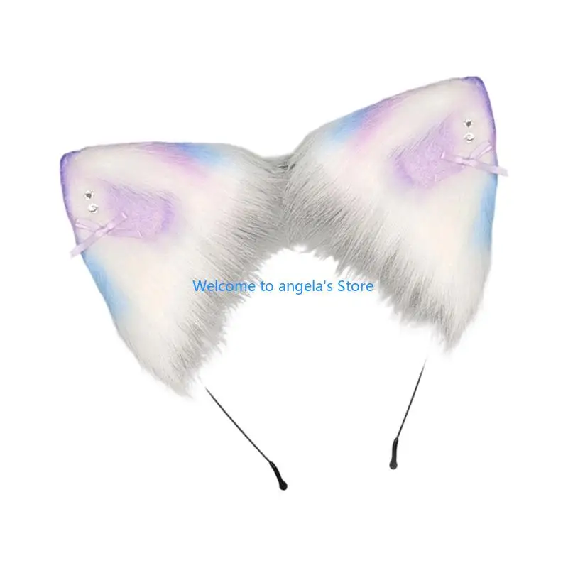 X4YC رباط شعر صناعي دائم لسماع الهرة سهل التنظيف لمناسبات الاحتفالات #5