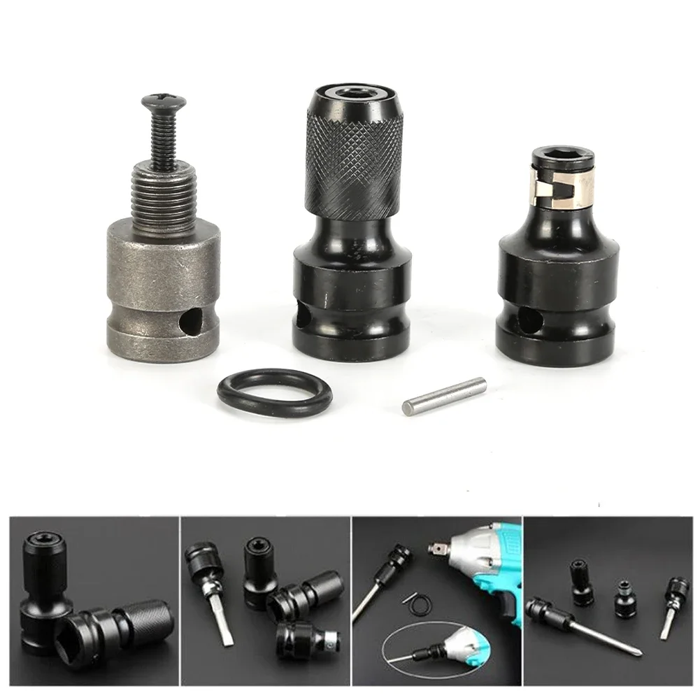 

3Pcs 1 2 Inch Hex Drill Chuck Socket Adapter With Screw Socket Adapter Converter Tool For Wrench Conversion 1 2-20UNF