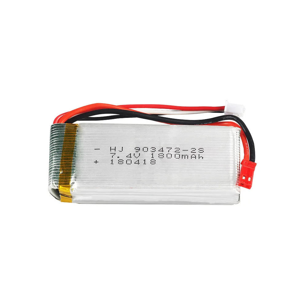 Batterie Lipo 7.4 JST/T/1800, 903472 V, EL-2P mAh, pour WLtoys L959 L969 L979 L202 L212 RC, jouet voiture, bateau Huanqi 955 RC, 7.4V