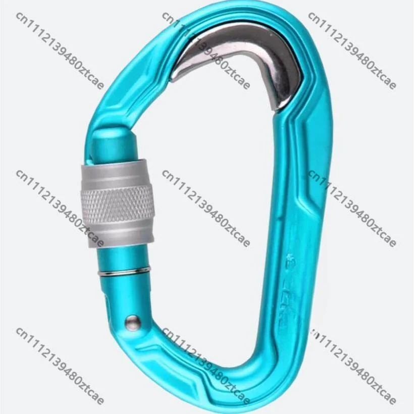 

Screw Lock Small D Shape Carabiner Aluminum With Built-in Steel Sheet Outdoor Rock Climbing Safety Hook