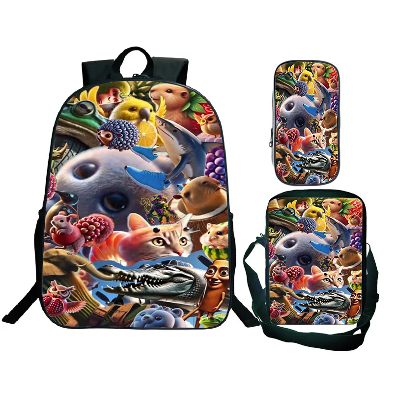 

Итальянский мозг аниме узор школьные ранцы подростковый модный рюкзак сумка для ручек 3 шт. Tralalero Tralala студенческие повседневные сумки