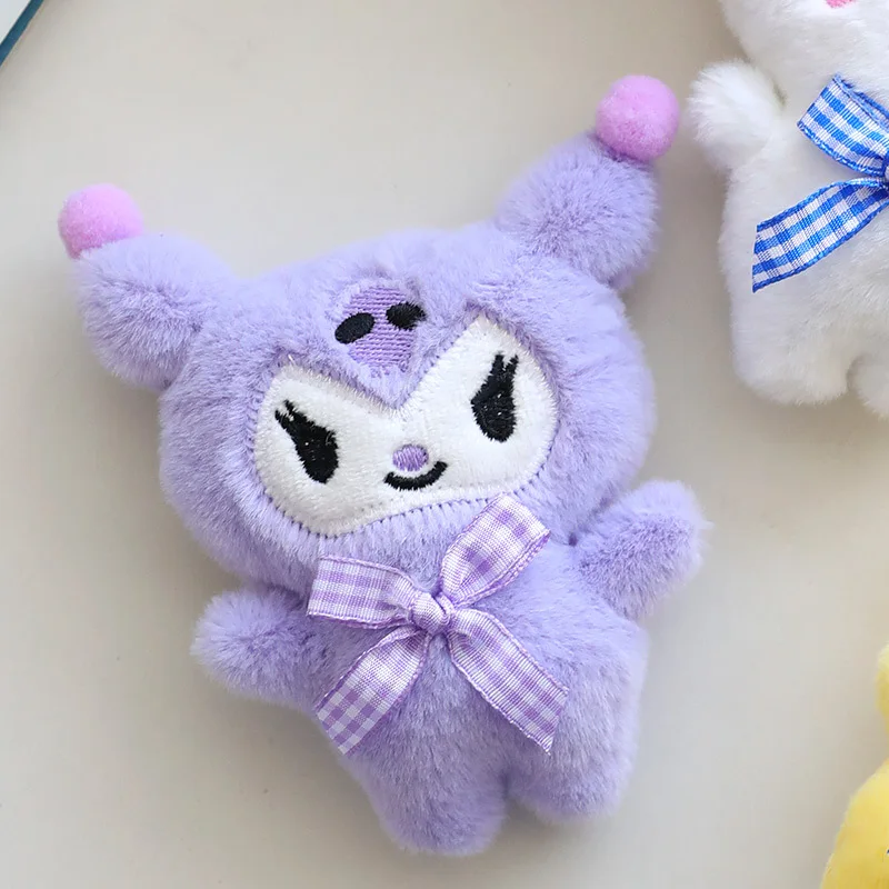 Sanrio Kuromi Plush Keychain Melody Plushies Brooch Bag Pin Backpacks Pendant Keyring Decoration Accessorie Girls Gifts