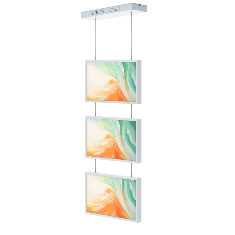 Wire Rope Power Suspended Cable LCD Billboard Advertising Display Android Menu Board Digital Signage and Displays Face windows