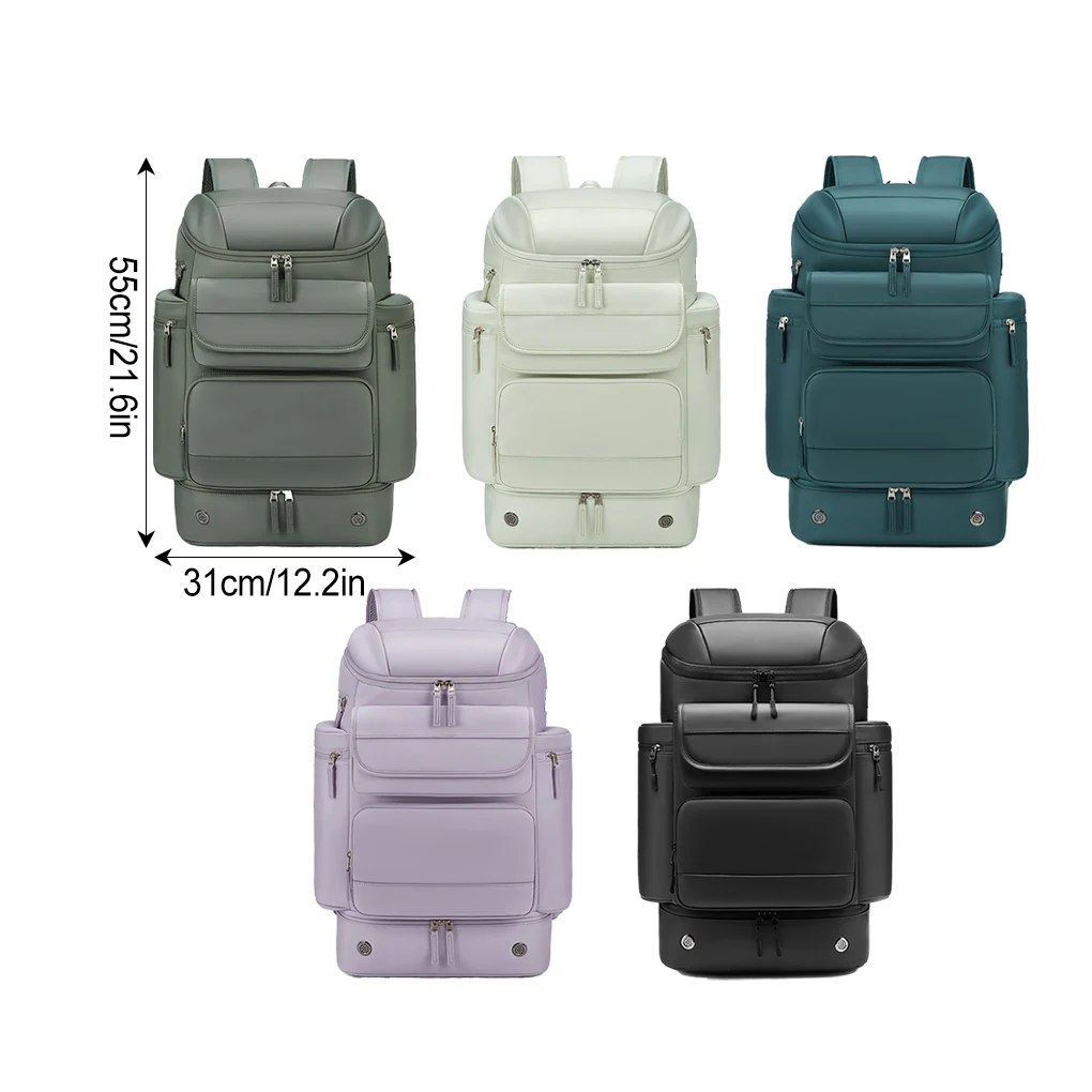 حقيبة ظهر للأعمال مع مستودع أحذية فردي، حقيبة ظهر ترفيهية خارجية متعددة الوظائف باللون الأخضر الداكن #6