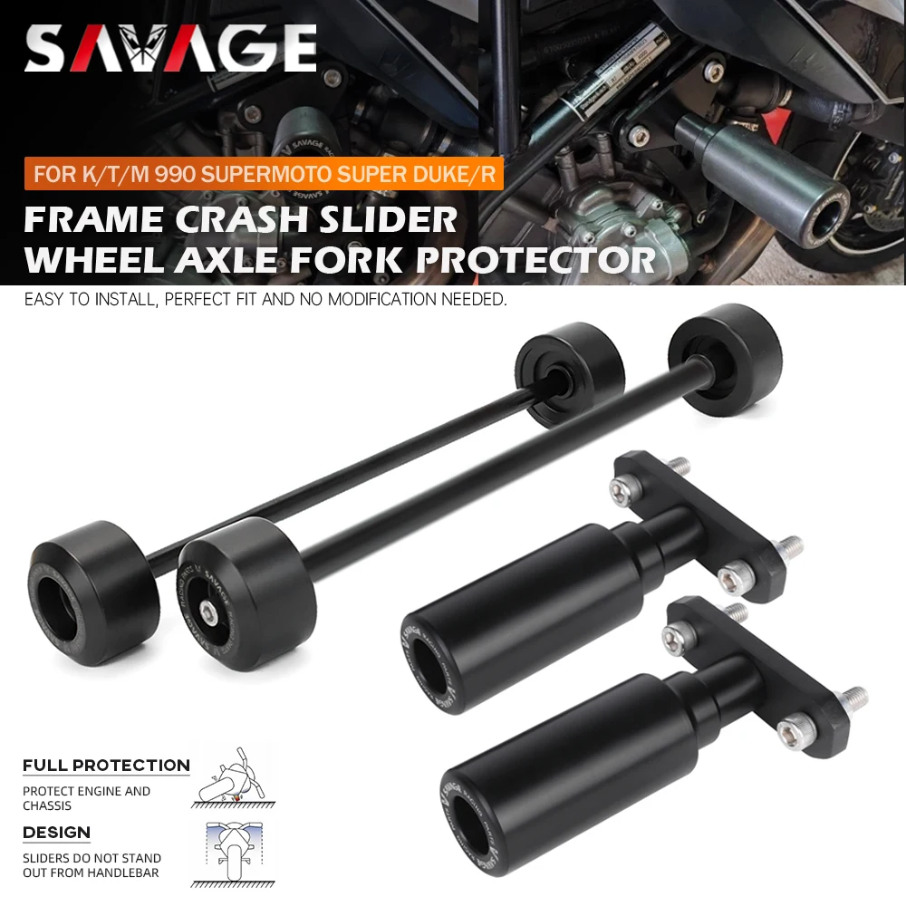 

Frame Sliders Front Rear Wheel Axle Fork Crash Slider For 990 Supermoto SMT 990 Super Duke R Motorcycle Swingarm Guard Protector
