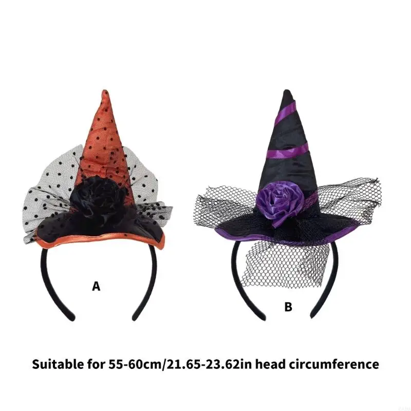 Creative Witch Headwear Halloween Party Supplies Soft Fabric Hair Ornament Headwear For Sensitive Skin Kids 6XDA