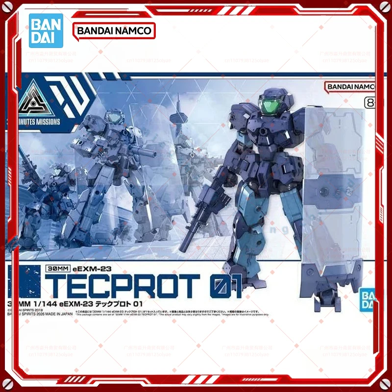 

In Stock Genuine Bandai Model Kit 30MM 1/144 eEXM-23 Tecprot 01 Anime Action Figure Collection Assembly Model for Boy Toys Gifts