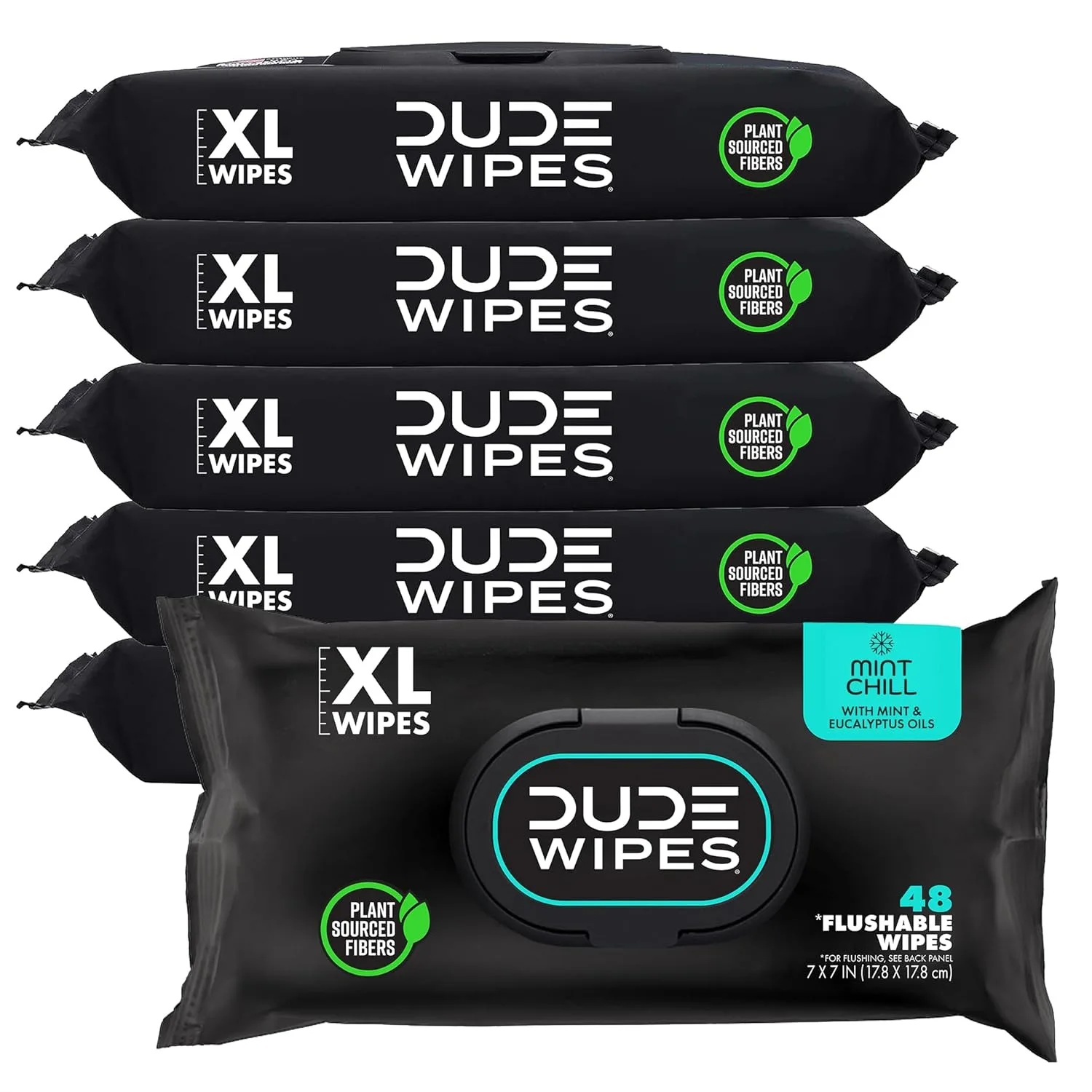 

Mint Chill Flushable Wipes - Extra-Large Adult Wet Wipes with Tea Tree Oil, Vitamin E, Aloe for Fresh Clean Feeling
