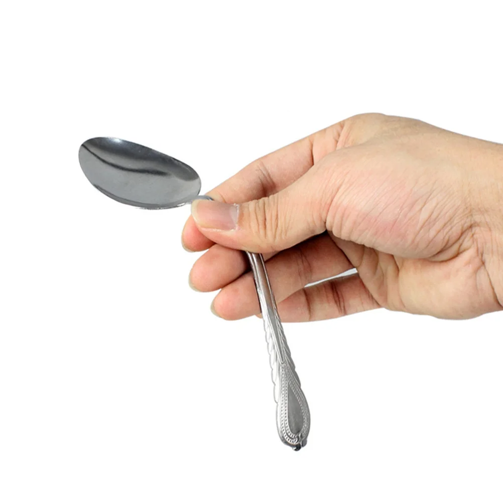 2pcs Mind Spoon Tricks Props Durable Funny Spoon For Stage Close-Up Props Performance Close Up Silver