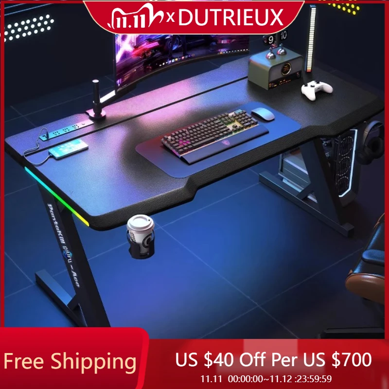 

Black Console Computer Desks Desgin High End Standing Keyboard Computer Desks Notebook Ergonomic Mesas De Computador Furniture