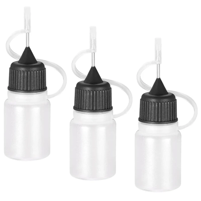 

50pcs 5ml Plastic Squeezable Needle Bottles Eye Liquid Dropper Sample Drop Can Be Glue Ink Applicator Refillable Container