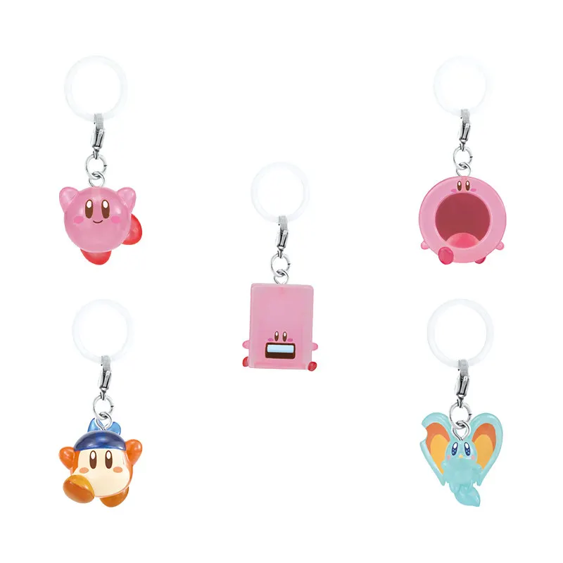 Bandai Kirby Keychain Gashapon Kirby Character Hanging Charm Umbrella Pendant Bag Backpack Accessory Waddle Dee Elfilin Ornament