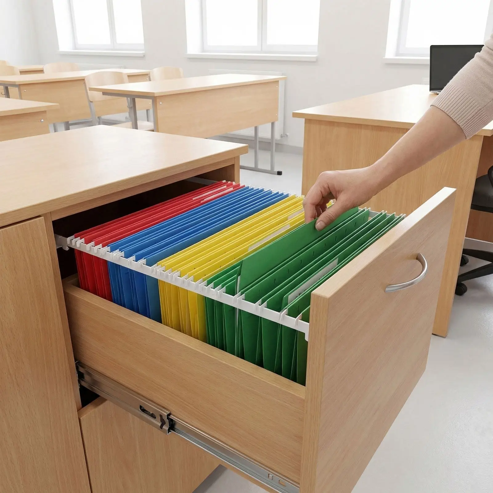 

12Pcs Heavy Duty Metal Hanging File Folder Rails for Desktop Drawer Organizer Space Saving Office Document Sorting Efficient