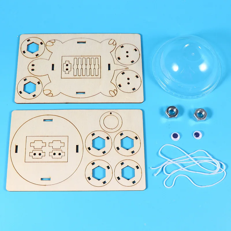 Handgemaakte technologie voor kinderen Kleine productie Kleine uitvinding Trekdraad Schildpad Natuurkunde Kleine experimentset Educatieve Teachi