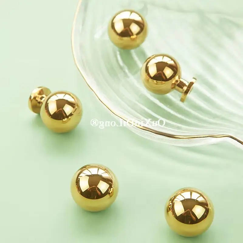 

Exquisite Luxury 4PCS Solid Pure Brass Round Furniture Handles Drawer Knobs Cupboard Wardrobe Dresser TV Wine Cabinet Pull Knobs
