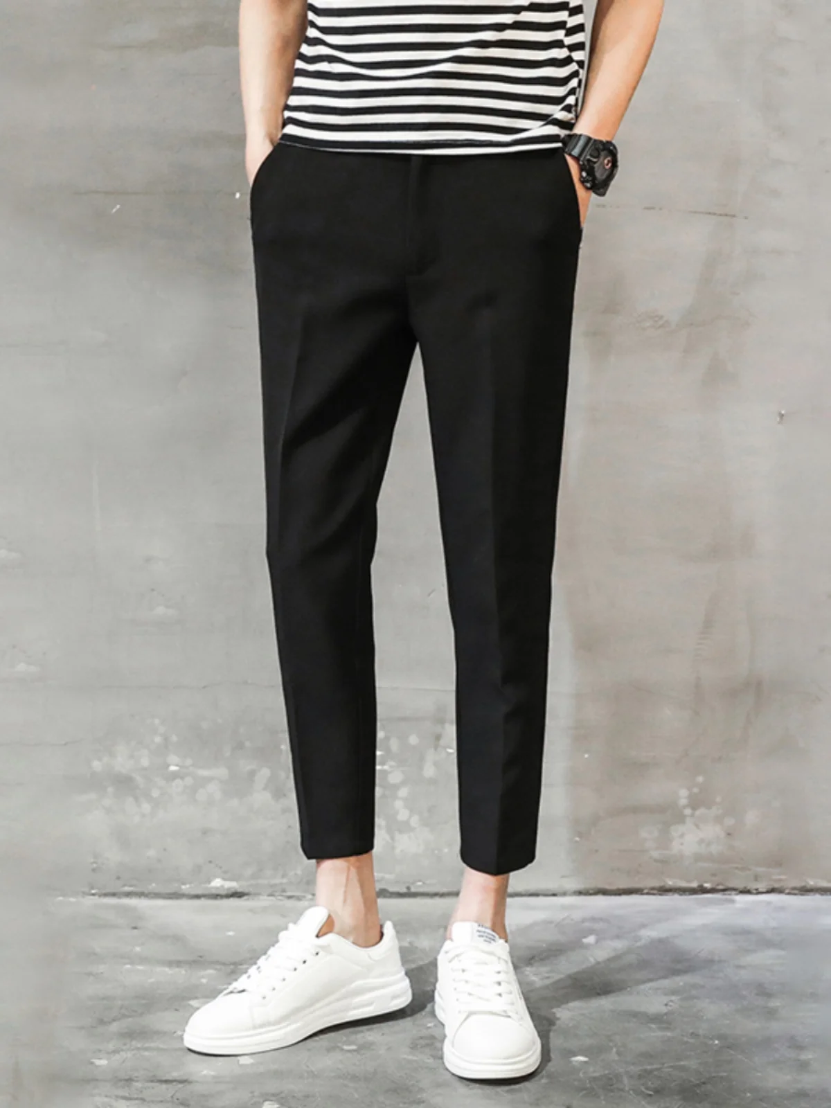 

Мужские брюки Bla Suit, осень 2023, новые, приталенные, с эффектом драпировки, укороченные, повседневные, модные, универсальные, прямого кроя, для молодежи