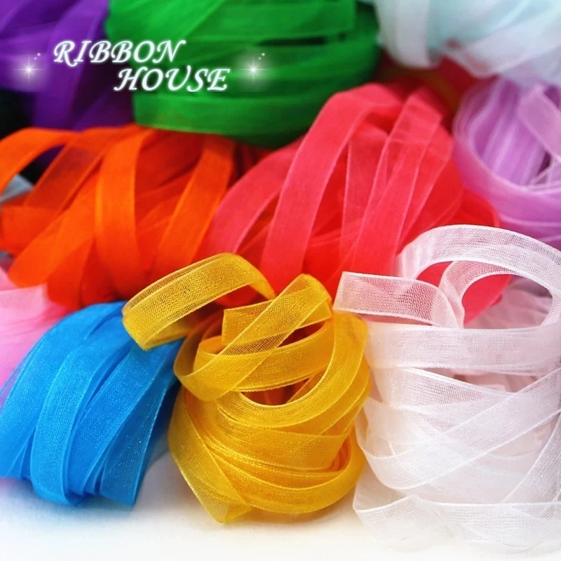 (40 meters/pack) 1/4\'\'(6mm) Organza Ribbons Wholesale Gift Wedding Christmas Decoration Wrapping ribbons Handmade DIY