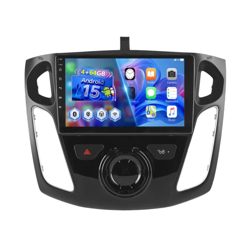 ESSGOO 9" Android 15 4+64G Wireless Carplay Android Auto für Ford Focus MK3 2011-2018 Autoradio GPS-Navigation FM BT WiFi RDS SWC Mirror Link ASP Multimedia-Videoplayer IPS-Touchscreen-Haupteinheit