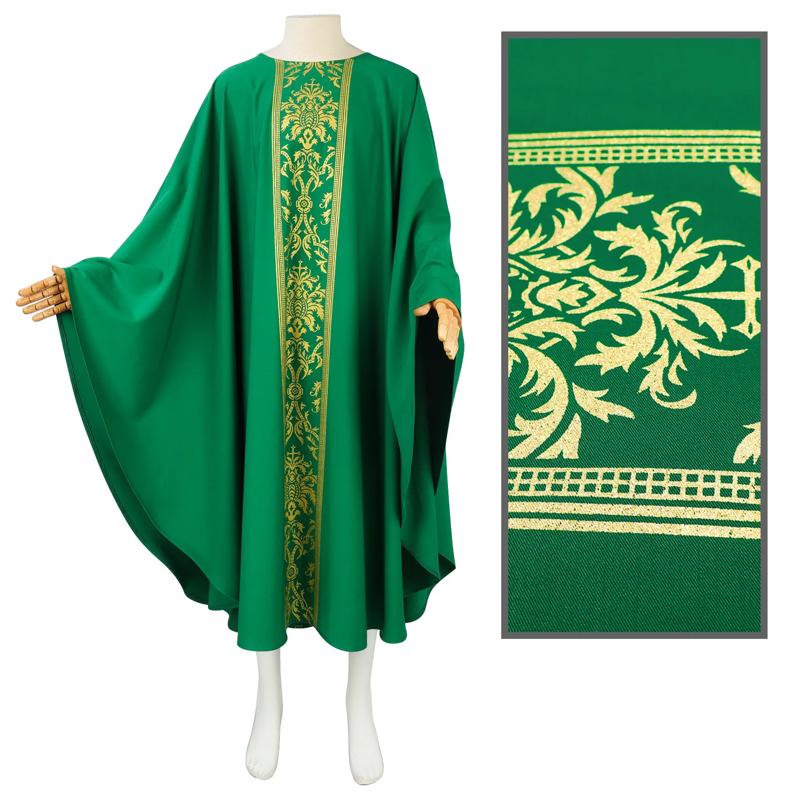 

Traditional Gothic Tea Suburbladies Arabic Solid Color Round Neck Male Priest Religious Robe Thobe Abaya