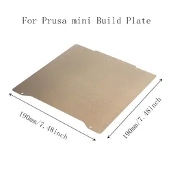 Placa flexible PEI para impresora 3D ENERGETIC para Prusa Mini hoja de acero de resorte recubierta de polvo PEI texturizada de doble cara 190*190mm