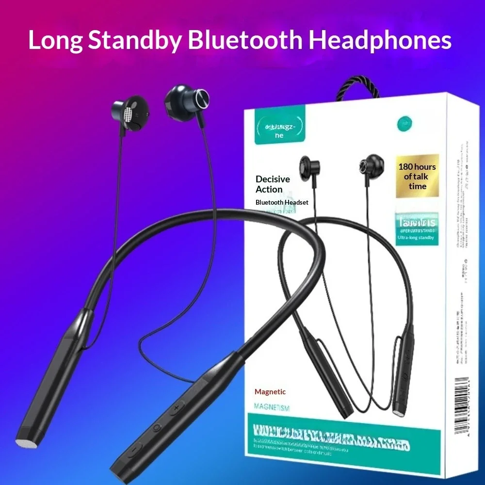 2025 New Fashionable Neck-hung Wireless Earphones High-Definition HIFI Stereo Sound Noise Cancellation Sleep Running Fitness Bat