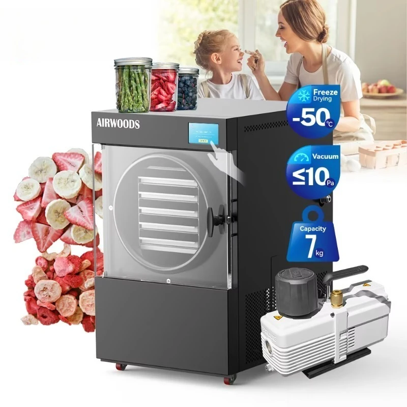 Small Business Freeze Dryer Machine 7kg/24h Automatic Motor Food Processing Fruit Dehydrator