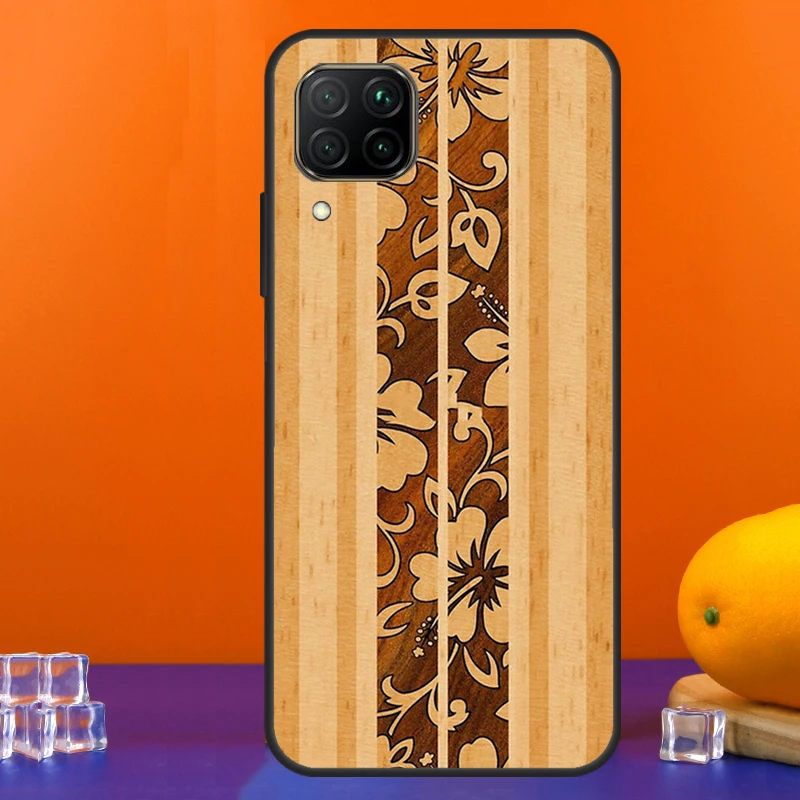 Hawaiian Faux Wood Surfboard For Huawei Nova Y90 Y91 Y60 Y70 Y72 Y61 9 10 SE 12i 12s 11i 5T P60 Pro P20 P30 P40 Lite Case