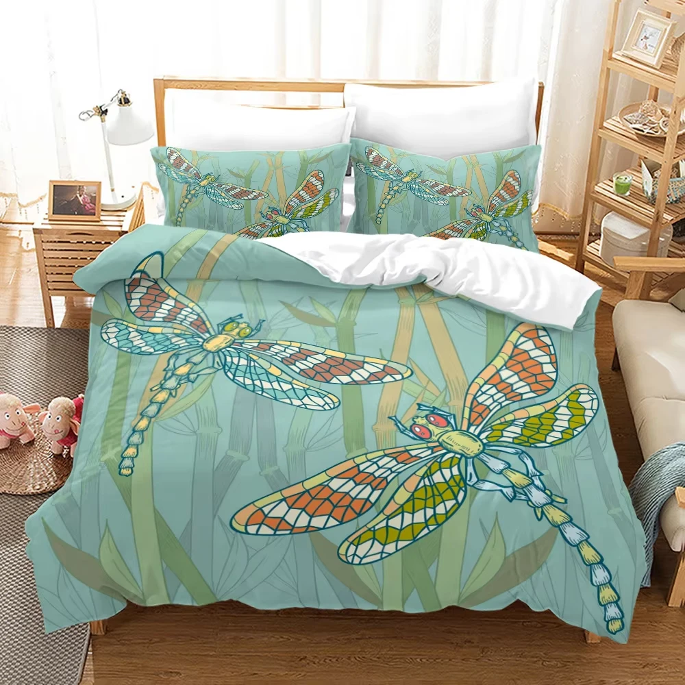 Dragonfly Duvet Cover Twin King Fly Dragonflies Comforter Cover Bohemian Chic Bedding Set Boho Tribal Quilt Cover for Teen Adult