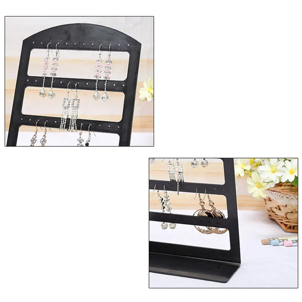 Organizador de Aretes Negro de 48 Agujeros, Soporte de Exhibición Acrílico para Aretes, Piercings de Nariz, Almacenamiento de Joyería para el Hogar o Negocio