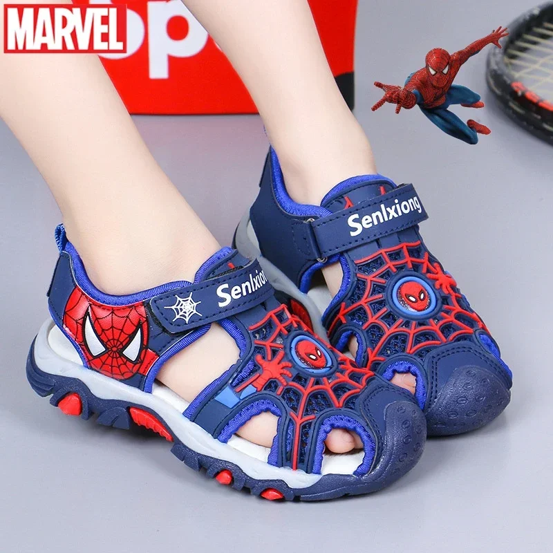 Disney Spider Mans estate ragazzo sandali bambini sandali sportivi Cosplay antiscivolo bambino scarpe infantili bambini scarpe da spiaggia all\'aperto