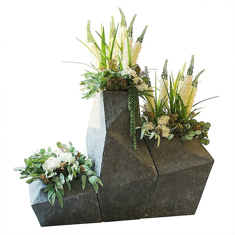 Modern Nordic combination floor-to-ceiling large vase model house sales office decoration flower arrangement texture surface