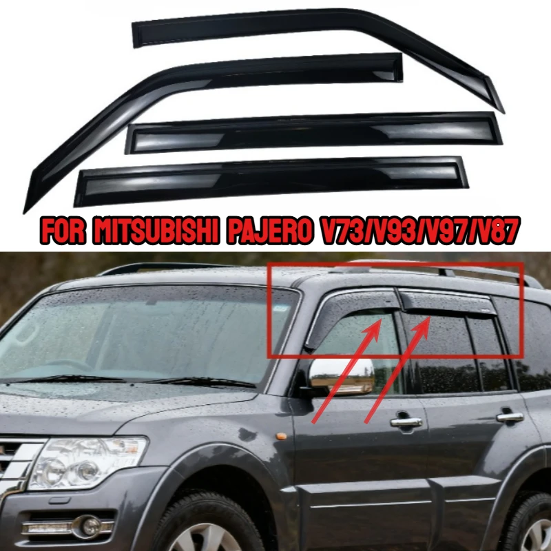Car Window Visor for 4th-Gen for MITSUBISHI Pajero 2006-2021 V73/V93/V97/V87, Car Window Rain Guard