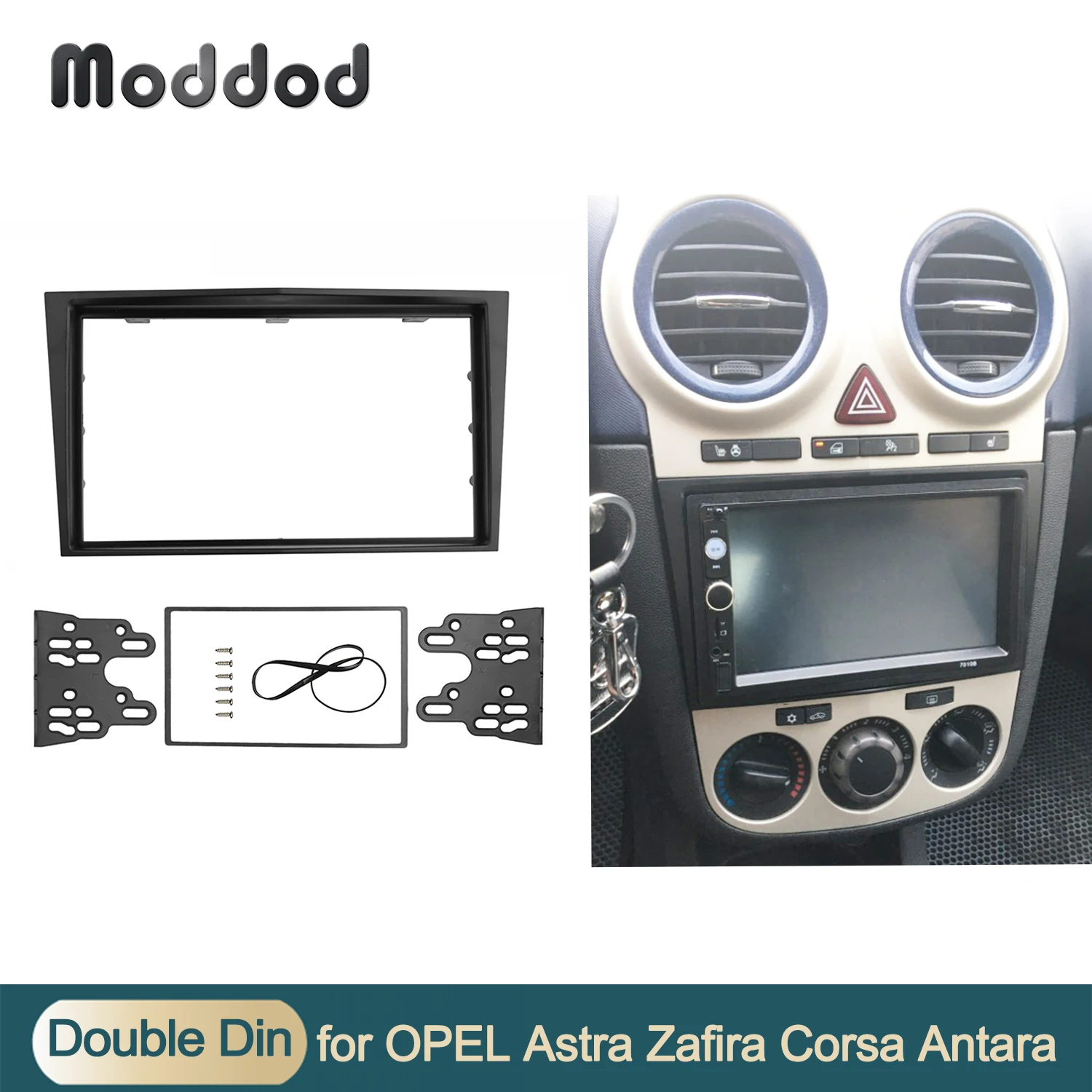 Double Din Radio Fascia for Opel Astra Antara Corsa Zafira Stereo Panel Dash Installation Trim Kit Face Plate Dashboard Bezel