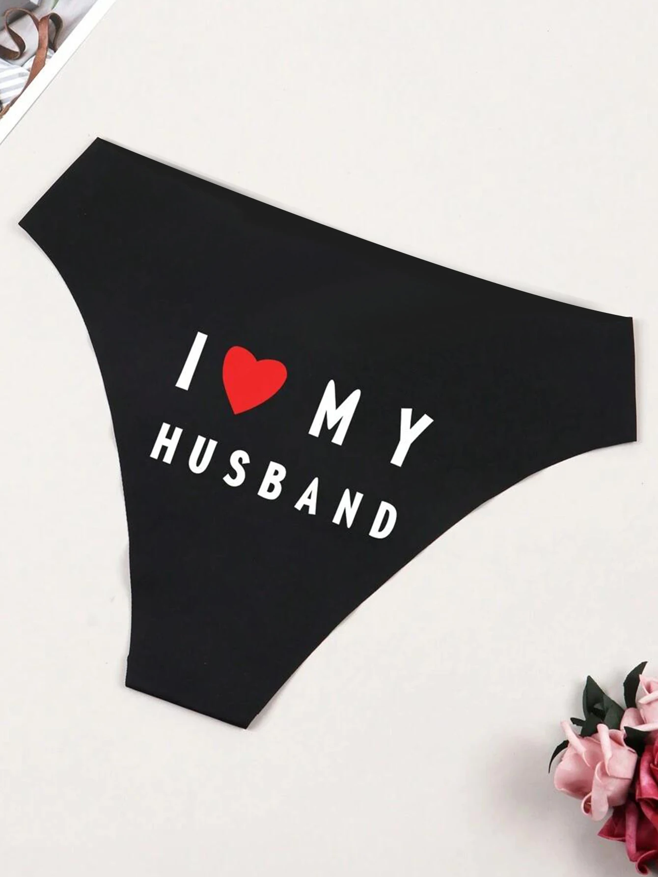 Women's Low-Waist Underpanty with Letter Printed Seamless and Smooth Comfortable Underwear Valentine's Day Gifts Cheeky Bikini image 6