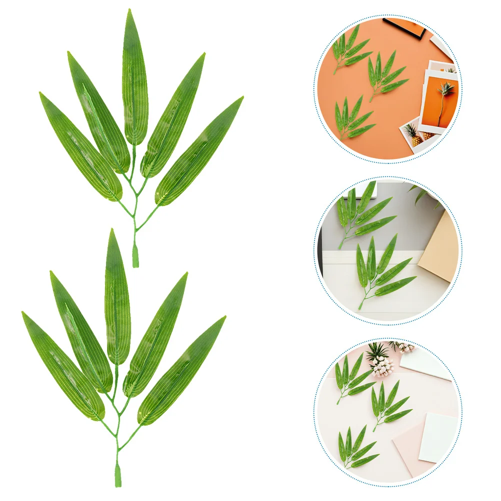 

30Pcs Artificial Bamboo Leaves Highly Realistic Fake Leaves for Home Garden Restaurant Party Wedding Floral Decoration