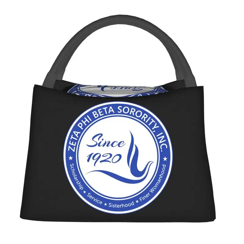 Zeta Phi Beta Sorority Insulated Lunch Bags for Camping Travel African American Resuable Cooler Thermal Lunch Box Women