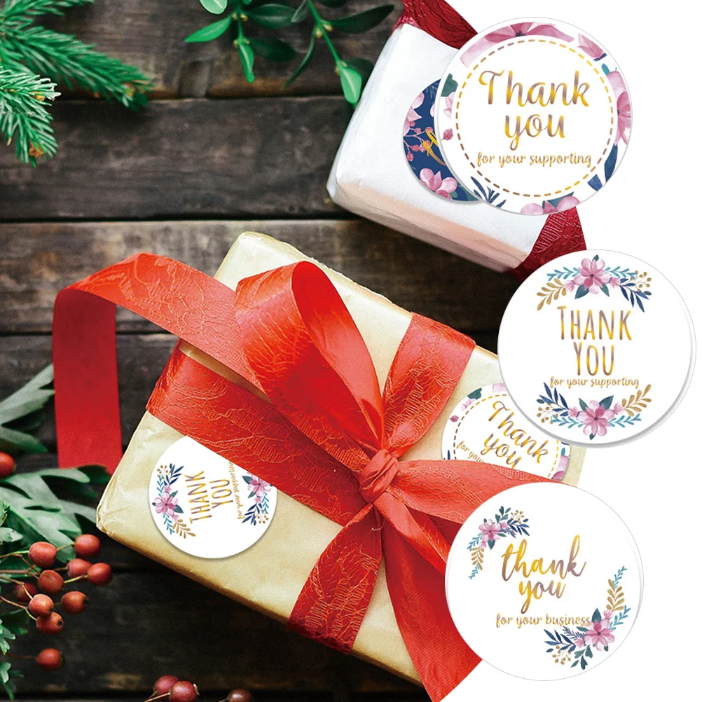 

1 рулон, наклейка с благодарностью, круглая самоклеящаяся уплотнительная наклейка для подарочной упаковки, конверт для выпечки, украшение «сделай сам»