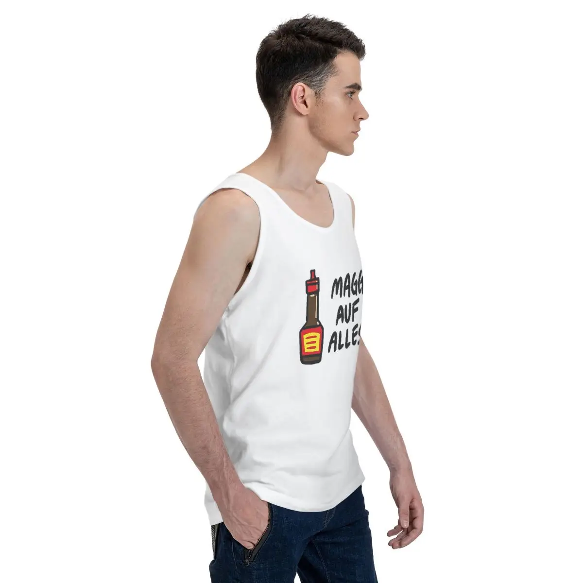 Maggi Auf Alles (Deutsch) 100% Cotton Men's Sweatshirt Vest Sleeveless Clothing Tees Men Tank Tops T-shirt