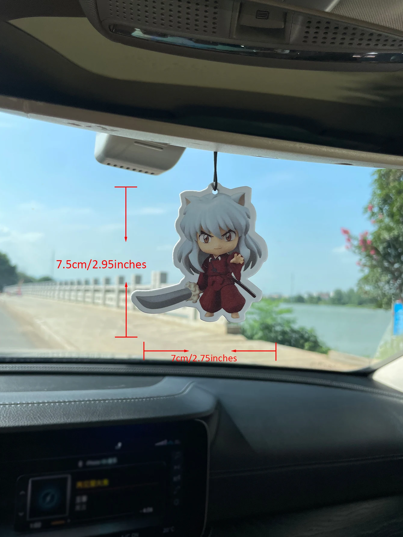 Q‑Version Inuyasha Anime Hanging Car Air Freshener, Cute Manga Character Car Scent Ornament, Natural Plant‑Derived Fragrance, Al