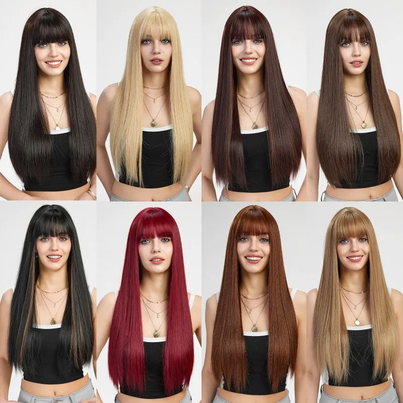 

Wig Long Straight Hair Fluffy Natural Wig Cover,Natural Hair for Cosplay Parties, Daily Wear, Suitable for Women