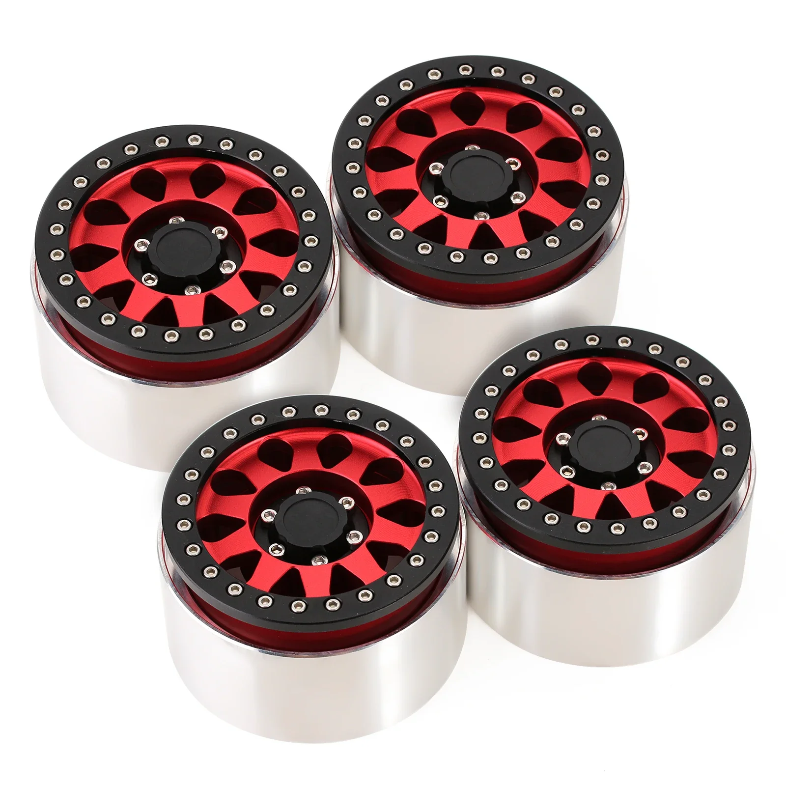 INJORA CNC Aluminum 2.9 Beadlock Wheel Rim Hub for 1/6 RC Crawler Car Axial SCX6 Jeep JLU Wrangler Trail Honcho 4WD RTR