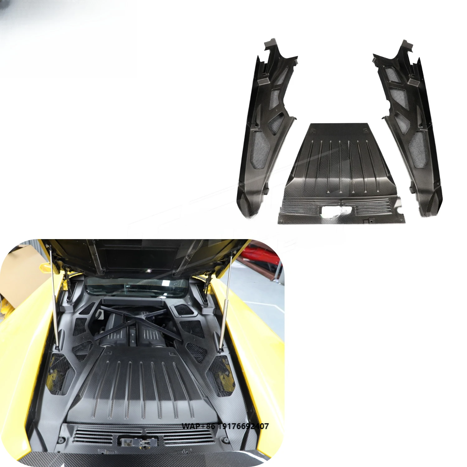 Perfect Quality Dry Carbon Fiber Engine Bay Trim Panel Body Kit for Huracan LP580 LP610