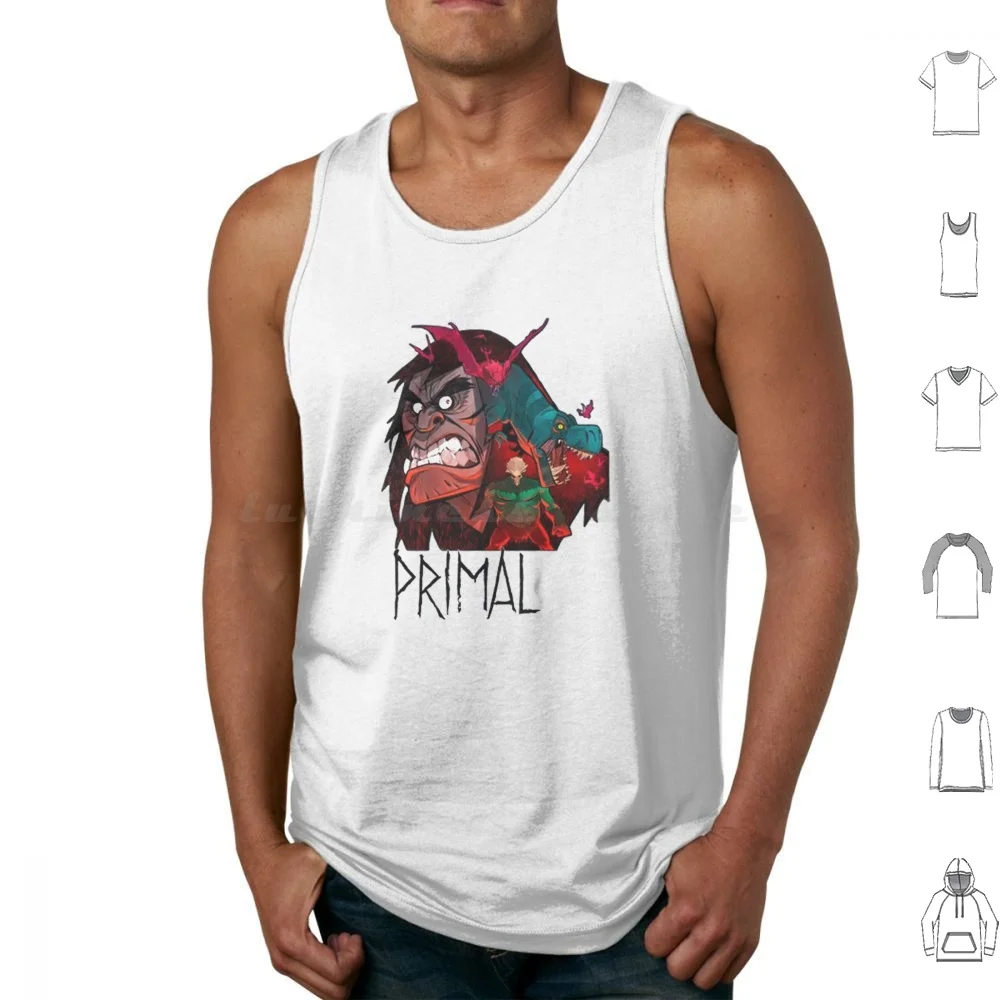 Genndy Tartakovsky Tank Tops Print Cotton Primal Sym Bionic Titan Jack Tartakovsky Genndy Tartakovsky Dinosaur