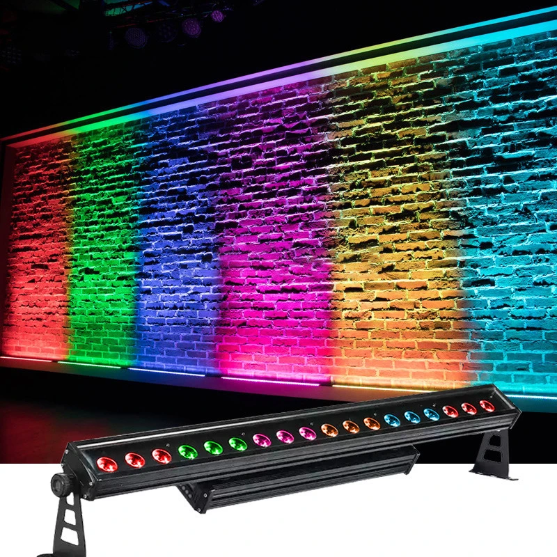 

4pcs 18x18w rgbwa uv outdoor wallwasher led stage party show dmx512 wateroproof ip65 strip wall washer bar light