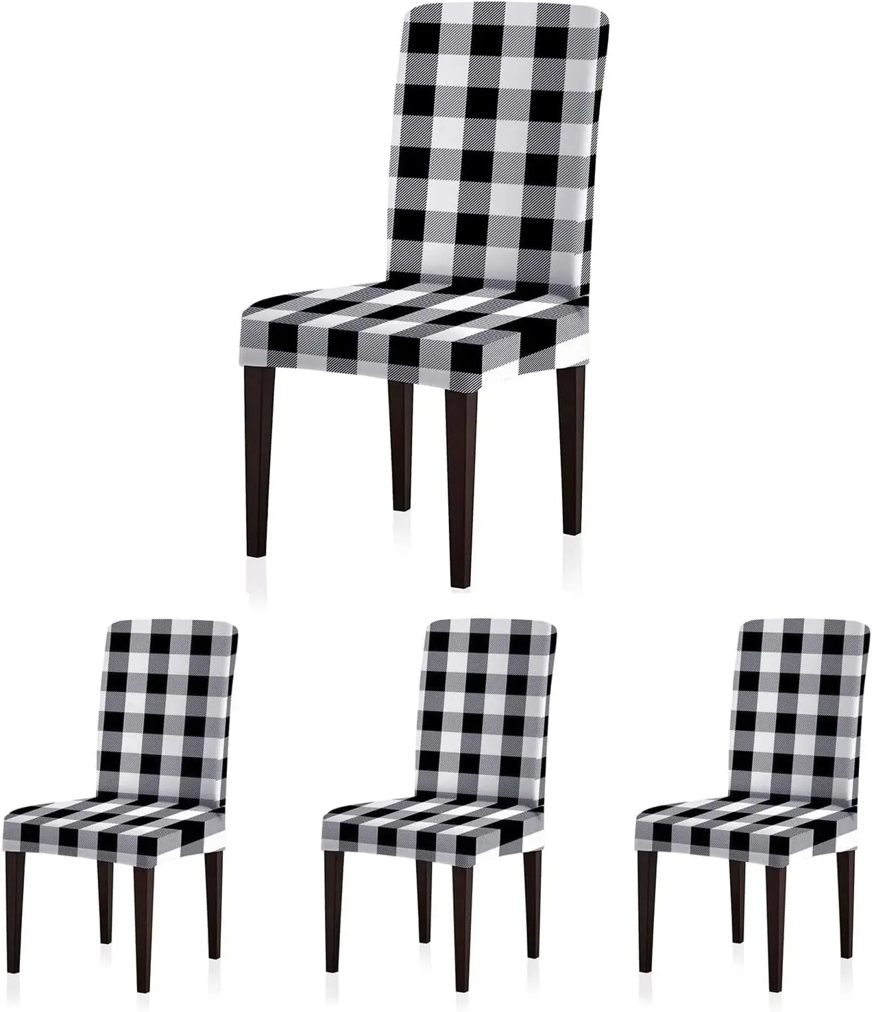 

Set Of 4 Buff Che Chair Covers, Removable And Washable Stretch Spandex Parsons Chair Seat Protector Slipcovers For Dining Room,