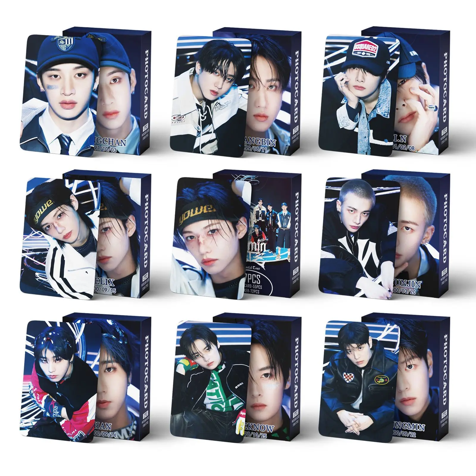 New 55+72Pcs/Set Kpop Concert Domin ATE Card Stickers Felix HyunJin BangChan Photo Print Pictures Photocard Fans Collection Gift