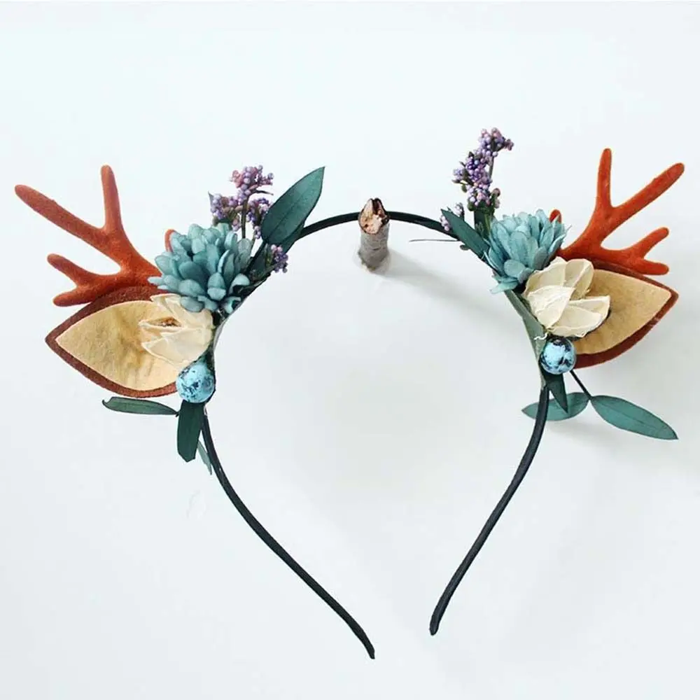 Cute Fashion Flower Make Up For Female For Girl Antlers Headband Hair Accessories Women Hair Band Korean Style Head Hoop