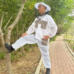 Wear resistant one-piece thick beekeeping protective suit, breathable bee suit, adult full set