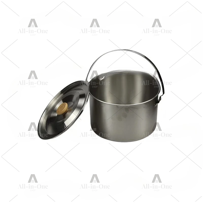 Outdoor Camping Pot 304 Stainless Steel Hanging  Picnic 5L Large Capacity Cooking  Portable Multi-functional Portable Soup Pot
