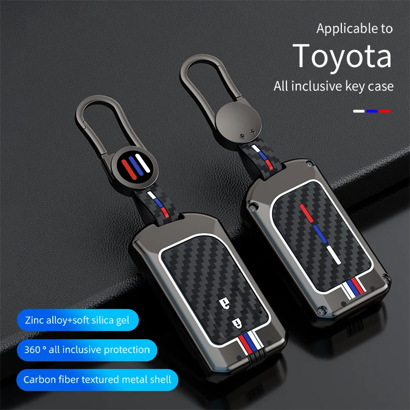 

New Metal Zinc Alloy+silicone Car Key Cover case For Toyota yaris vios 2/3button key holder